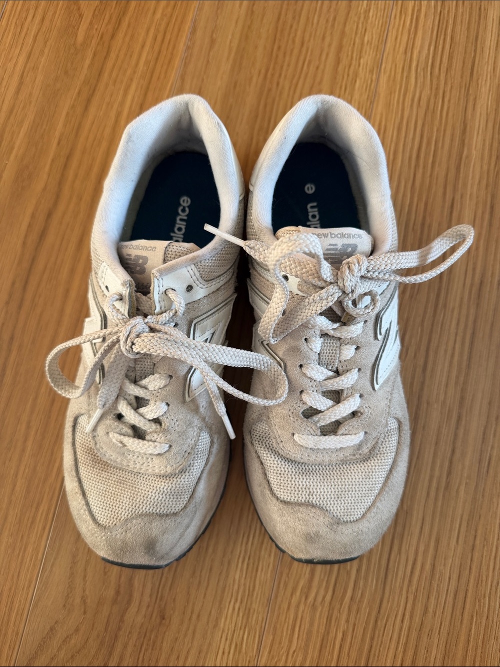 New Balance Beige and White Women's Sneakers
